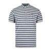 Grey Stripe Band Collar Pique T-shirt
