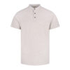 Oatmeal Plain Band Collar Pique T-shirt