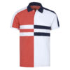 Coral Color Block Polo Shirt