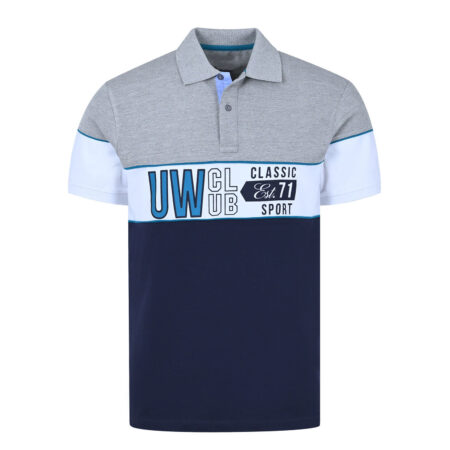 Grey Color Block Polo Shirt