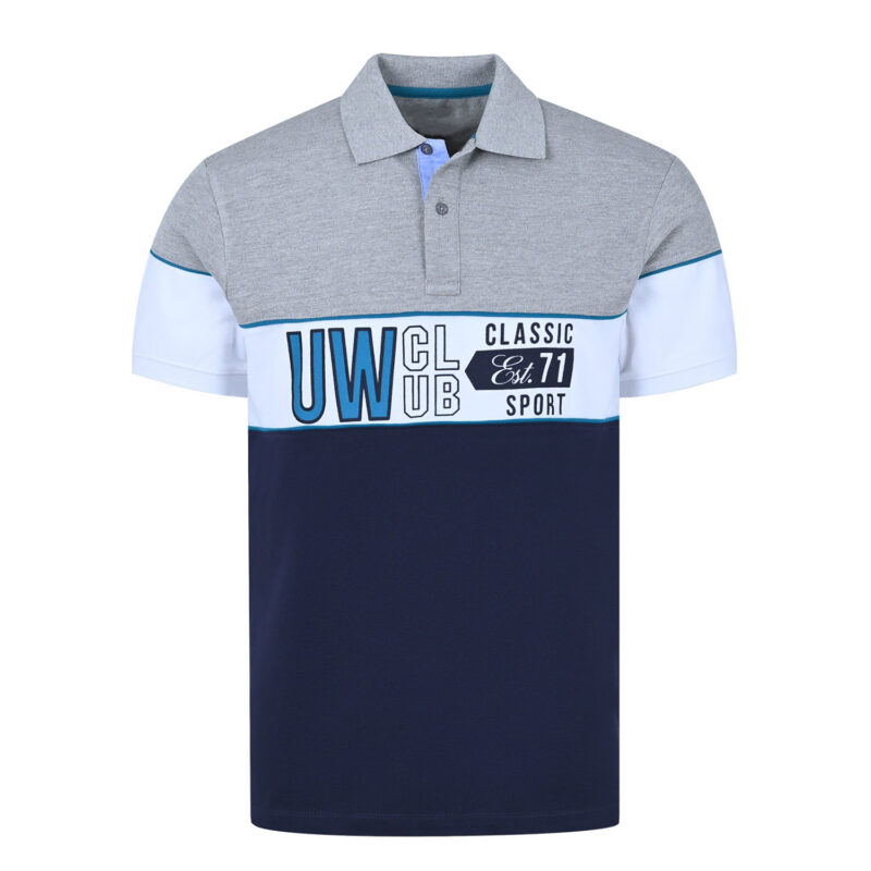 Grey Color Block Polo Shirt