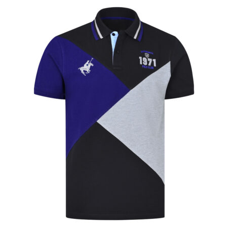 Black Color Block Polo Shirt