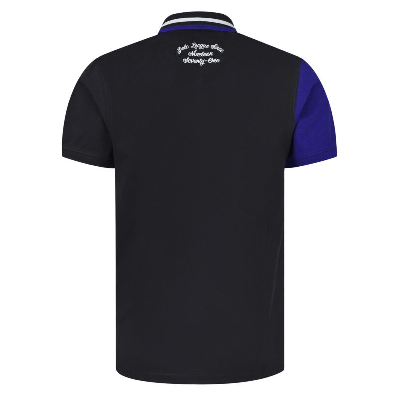 Black Color Block Polo Shirt - Image 2