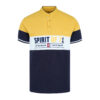 Spirit Of 71 Yellow Color Block Band Collar T-shirt