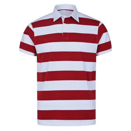 Red Stripe Jersey Polo Shirt