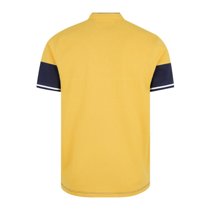 Spirit Of 71 Yellow Color Block Band Collar T-shirt - Image 2