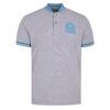 Heather Grey Plain Band Collar Cotton T-shirt