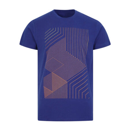 E Blue Printed Crew Neck T-shirt