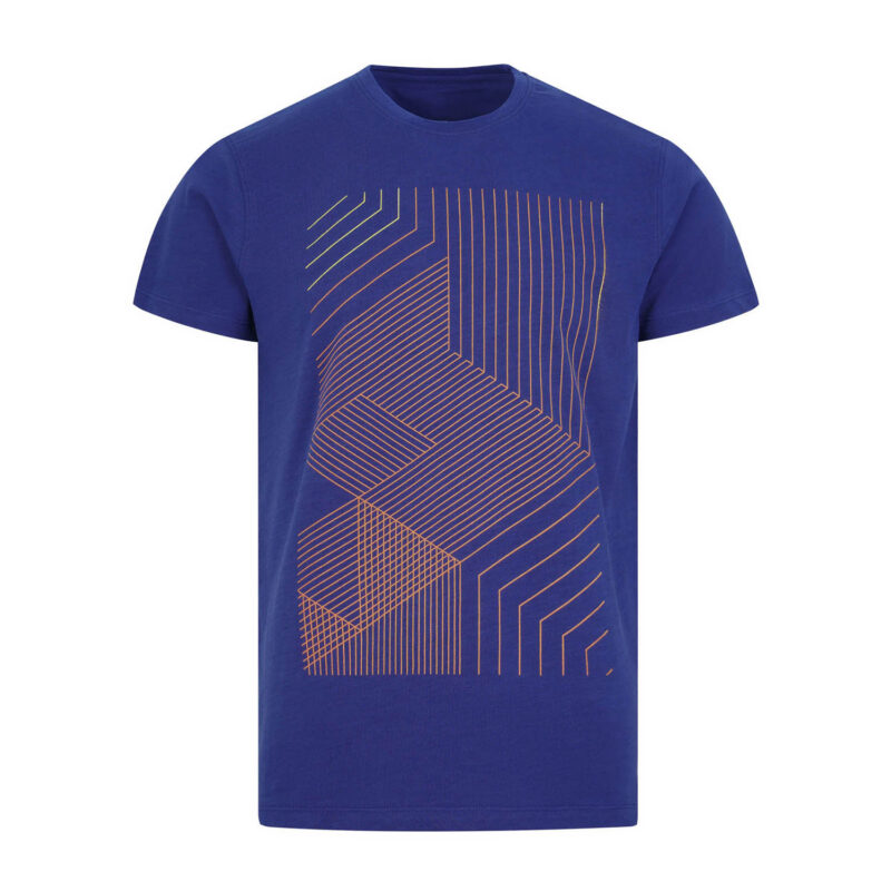E Blue Printed Crew Neck T-shirt