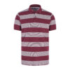 Maroon Stripe Pique Polo Shirt