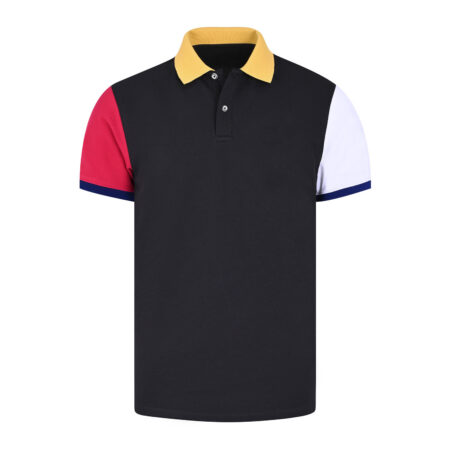Black Color Block Polo Shirt