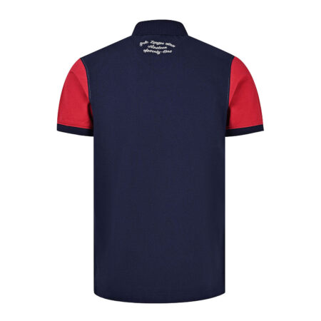 Navy Color Block Polo Shirt